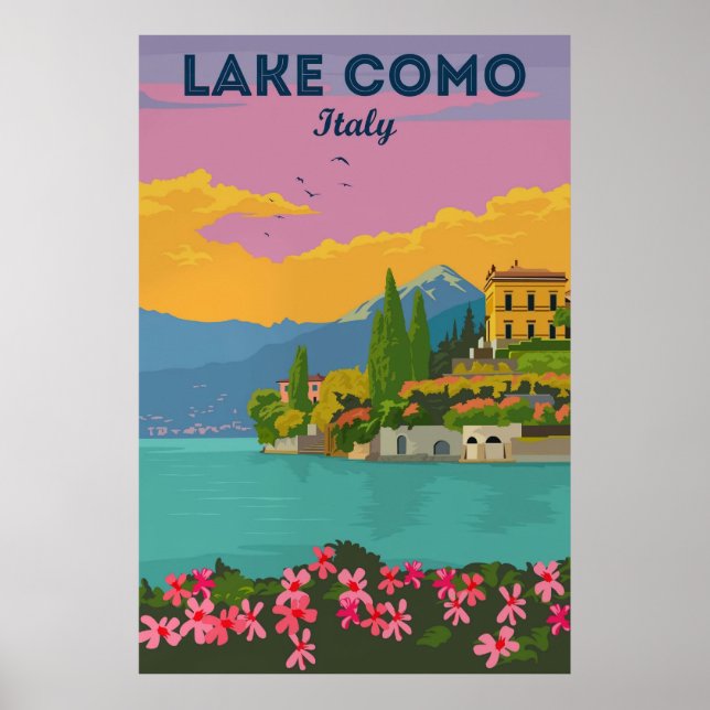 Poster Lago de Como, Itália (Frente)