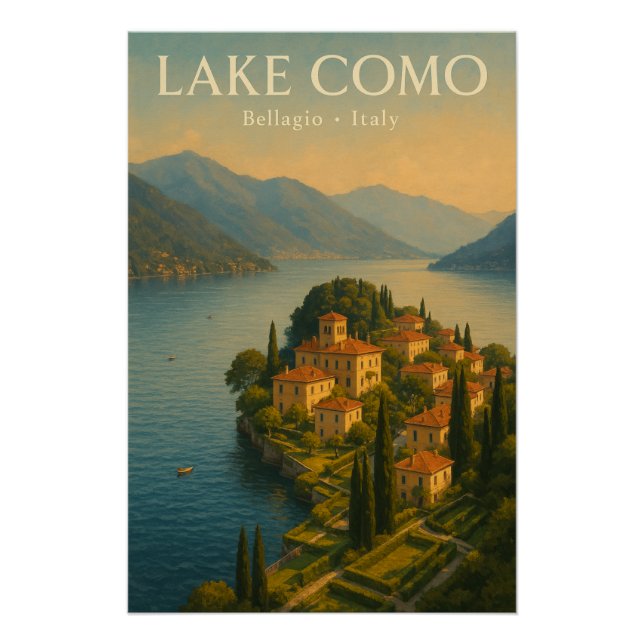 Pôster Lago de Como — Itália, viagem (Frente)