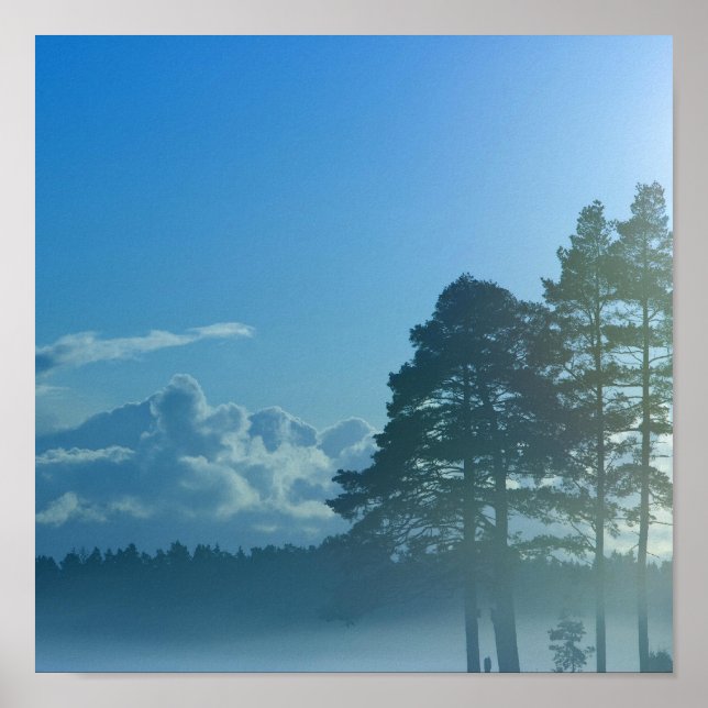 Poster lago de neblina na Finlândia (Frente)