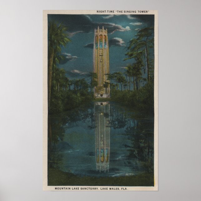 Pôster Lago de Wales, FL - Vista do Monte Lago & Singing (Frente)