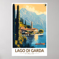 Lago di Garda Italia Viagem Arte Vintage