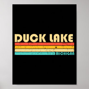 Poster Lago Duck Michigan humor pesca acampamento verão