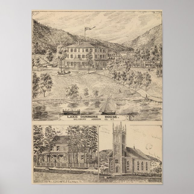 Pôster Lago Dunmore House em Salisbury (Frente)