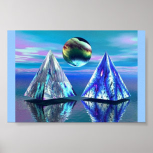 Pôster Lago duplo pyramid
