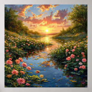 Poster Lago e floresta