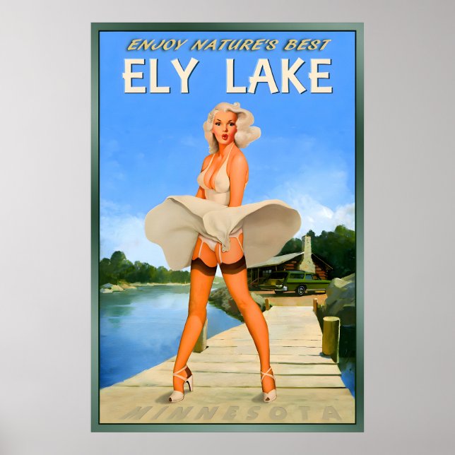 Poster Lago Ely Minnesota Nova Marilyn Monroe Viagem (Frente)