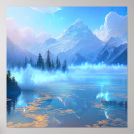 Poster Lago Encantado De Montanha, Uma Cintura Azul Místi