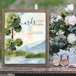 Poster Lago Evergreen Watercolor Cards & Gifts