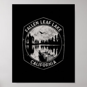 Poster Lago Fallen Leaf Vintage Califórnia Férias ao Ar L