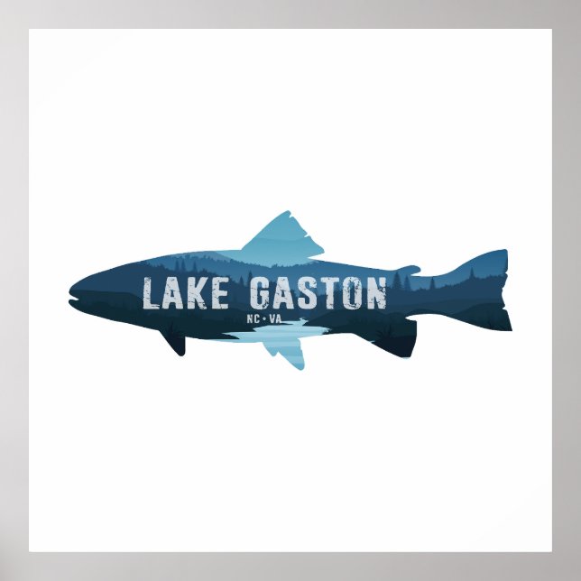Poster Lago Gaston North Carolina Virginia Fish (Frente)