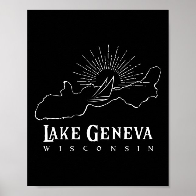 Poster Lago Genebra Wisconsin  (Frente)