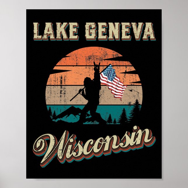 Poster Lago Genebra Wisconsin (Frente)