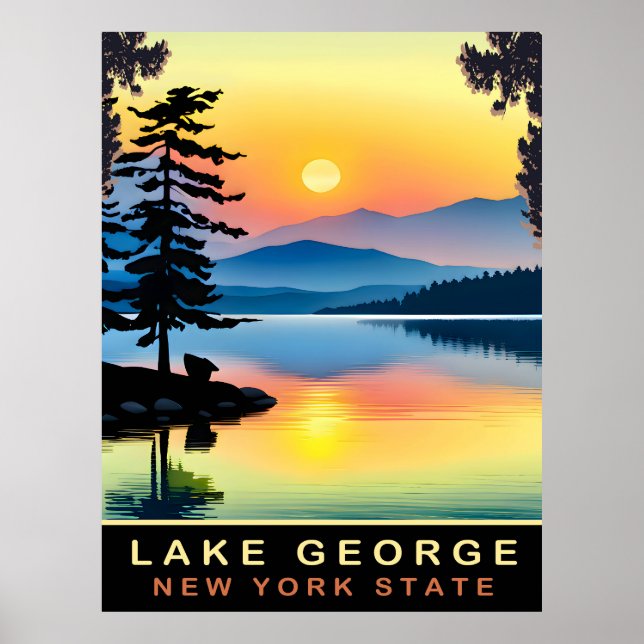 Poster Lago George, Estado de Nova York, Viagem (Frente)