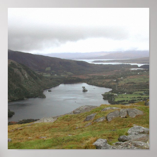 Pôster Lago Glanmore, de Healy Pass, Irlanda. (Frente)