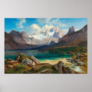 Poster Lago Gosau Com Vista Do Dachstein Massif