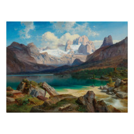 Pôster Lago Gosau Com Vista Do Dachstein Massif