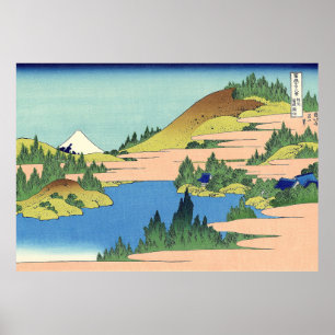Poster Lago Hokusai Hakone na província de Sagami