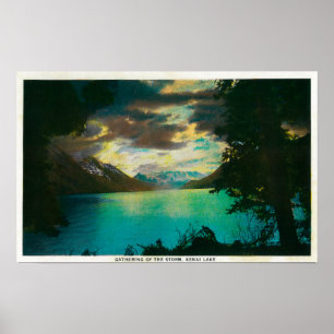 Pôster Lago Kenai, Alaska com recolhimento da tempestade