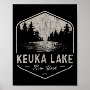Poster Lago Keuka Nova York Ao Ar Livre Vintage