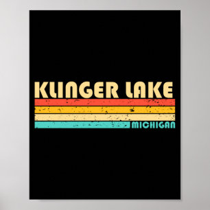 Poster Lago Klinger Michigan engraçado pesca acampamento
