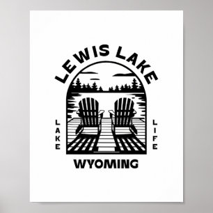 Poster Lago Lewis Wyoming Ao Ar Livre Vintage 2
