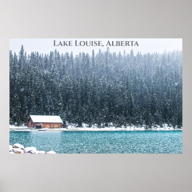 Poster Lago Louise Alberta Canada Photoshop em inverno (Frente)