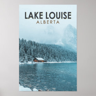 Poster Lago Louise Alberta Canada Viagem Art Vintage