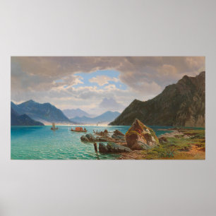 Poster Lago Lugano[1859], por François Roffiaen (1820-189
