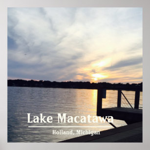 Poster Lago Macatawa Waterfront Dock Holland Michigan