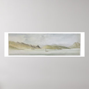 Pôster Lago Maggiore (w/c, caneta, tinta e grafite no