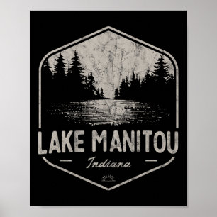 Poster Lago Manitou Indiana Outdoors Vintage