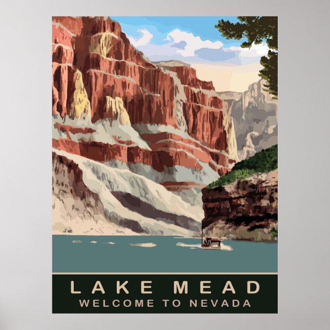 Poster Lago Mead, Nevada, Viagem (Frente)