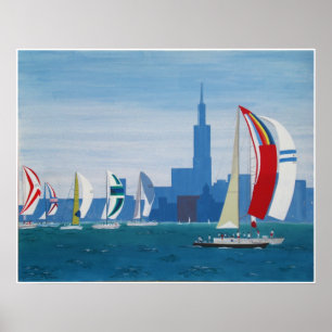 Poster "Lago Michigan - Chicago"