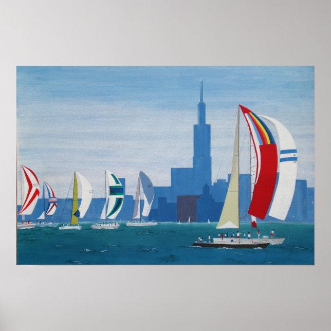 Poster "Lago Michigan - Chicago" (Frente)