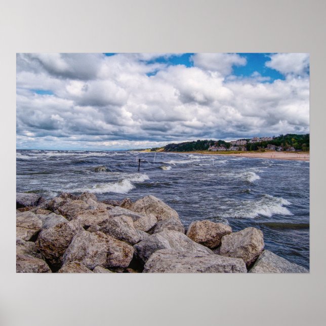 Poster Lago Michigan Shoreline (Frente)