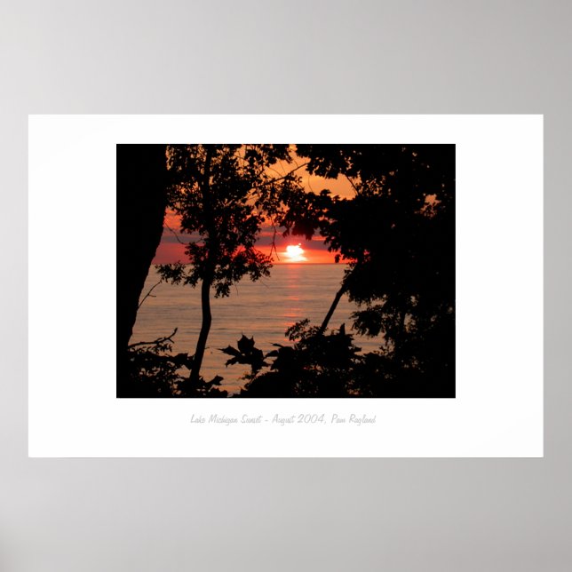 Poster Lago Michigan Sunset (Frente)