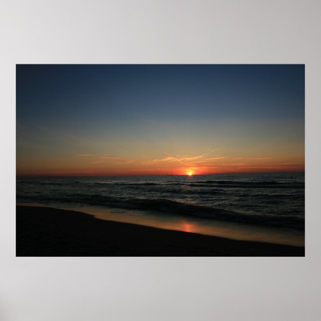 Poster Lago Michigan Sunset 2 (Frente)