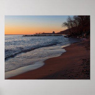 Poster lago micMichigan milwaukee da costa norte em daybr