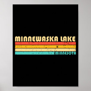 Poster Lago Minnewaska Minnesota pesca engraçada acampame