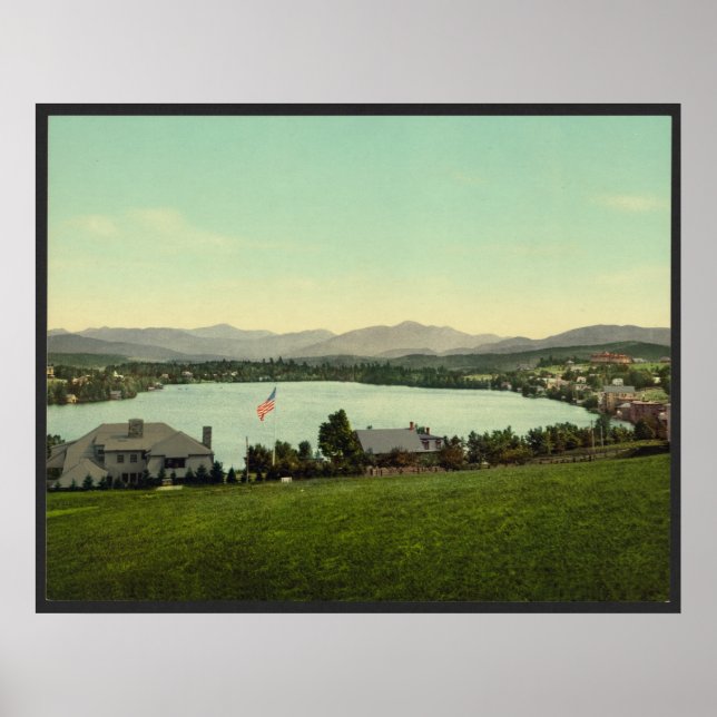 Pôster Lago Mirror, Lago Plácido, Nova Iorque (Frente)