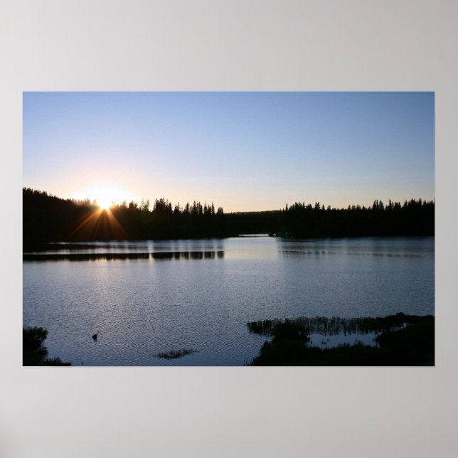Poster Lago Montanha, Sunset (Frente)