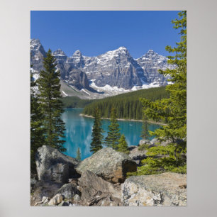 Pôster Lago Moraine, Canadian Rockies, Alberta, Canadá