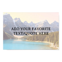 Lago Moraine & Montanhas Texto Personalizado 