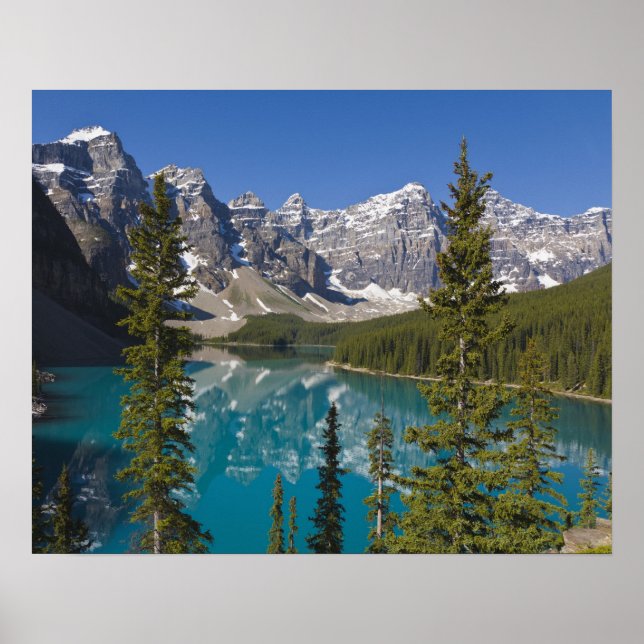 Pôster Lago Moraine, Rochas Canadenses, Alberta, Canadá 2 (Frente)