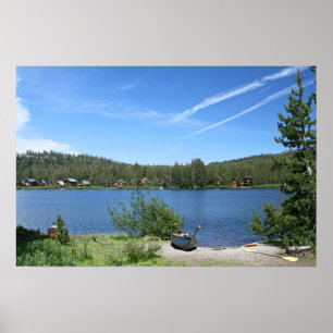 Poster Lago mountain, canoas