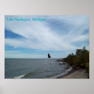 Poster Lago Muskegon Shoreline, Muskegon, Michigan