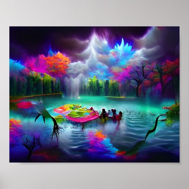 Poster Lago Mystical Colorful (Frente)