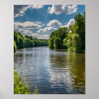 Poster lago na floresta