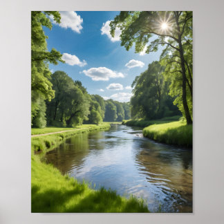 Poster Lago na floresta