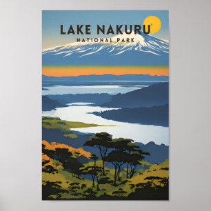 Poster Lago Nakuru Parque Nacional Viagem tradicional